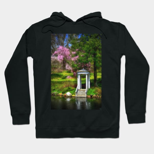 Gazebo At Morris Arboretum Hoodie by JimDeFazioPhotography